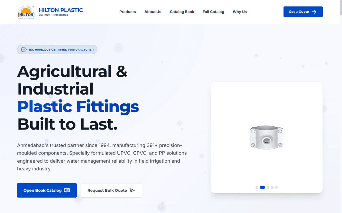 Hilton Plastic Irrigation Web Platform Preview
